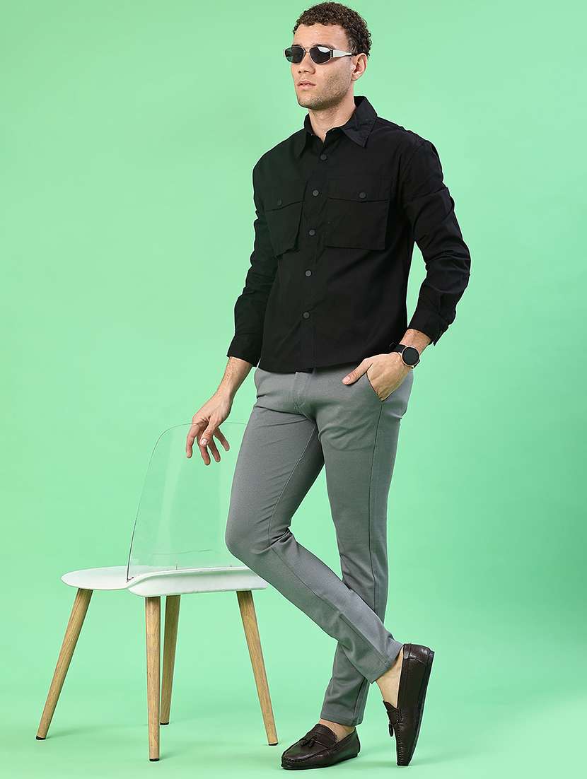men solid short sleeve regular fit casual shirt - 22162239 -  Standard Image - 4