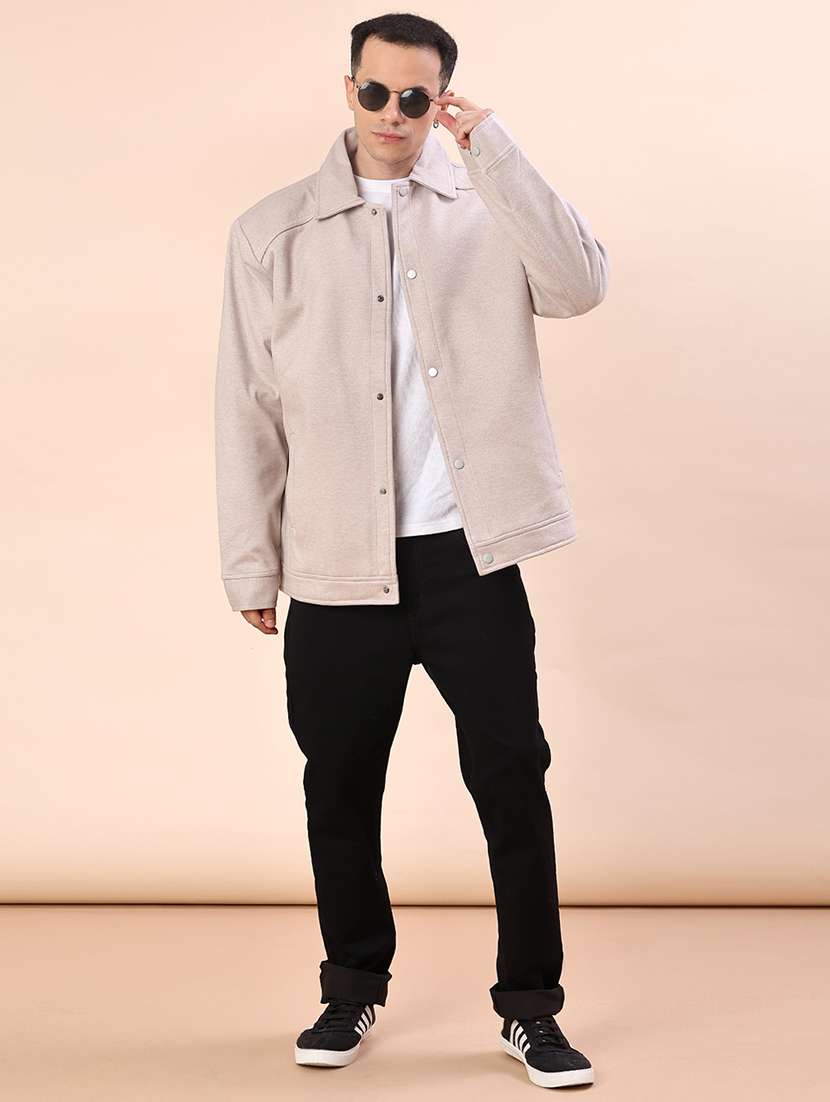 men solid long sleeve regualr fit casual jacket - 22162248 -  Standard Image - 4