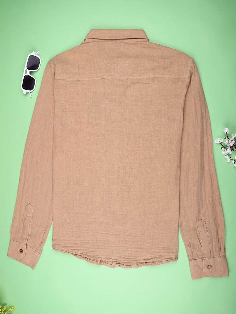 men solid long sleeve regualr fit casual shirt - 22162250 -  Standard Image - 1