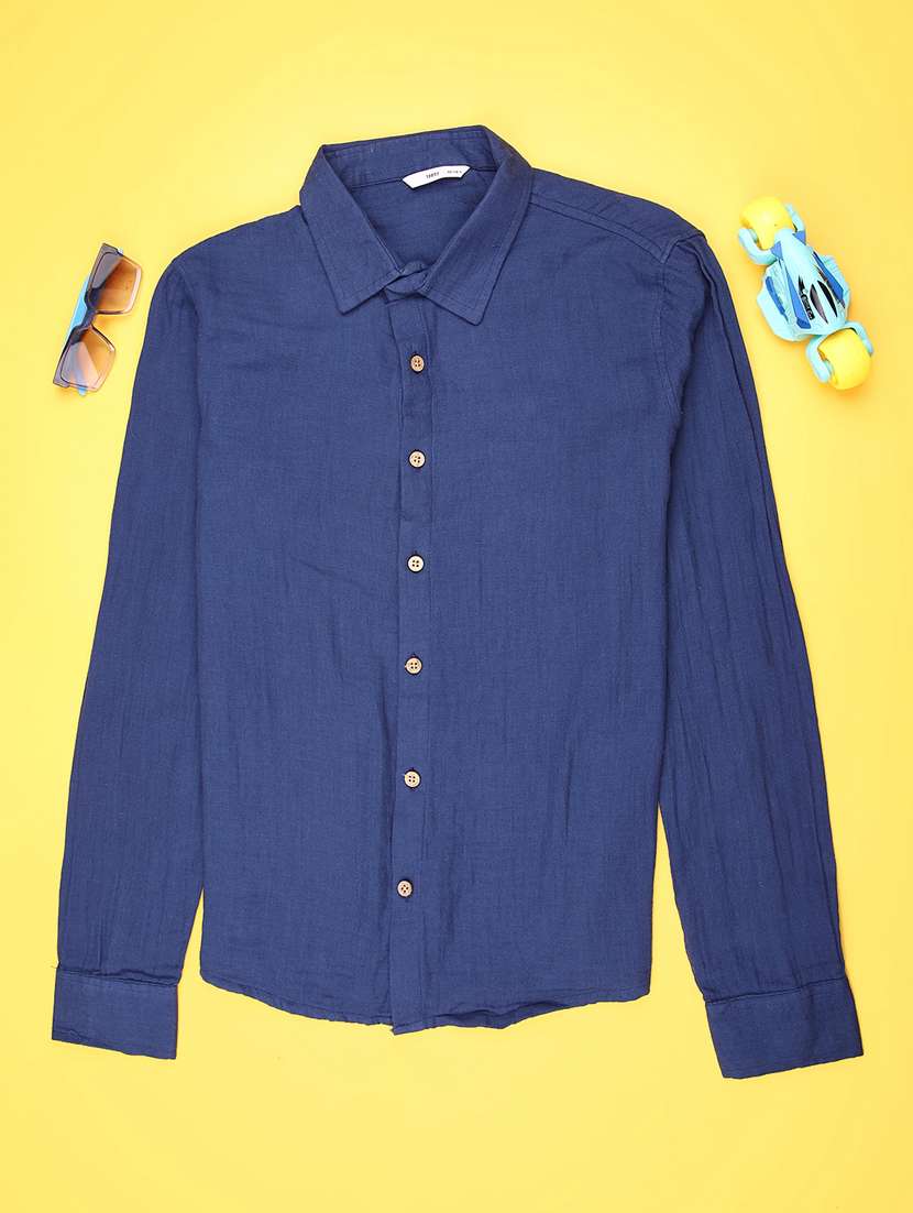 men solid long sleeve regualr fit casual shirt
