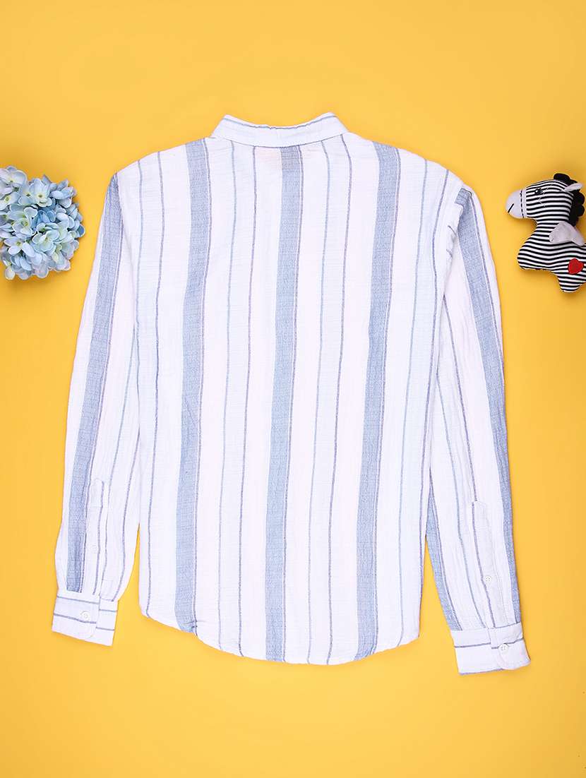 men striped long sleeve regualr fit casual shirt - 22162255 -  Standard Image - 1