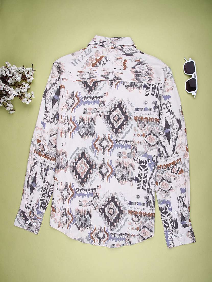 men printed long sleeve regualr fit casual shirt - 22162256 -  Standard Image - 1