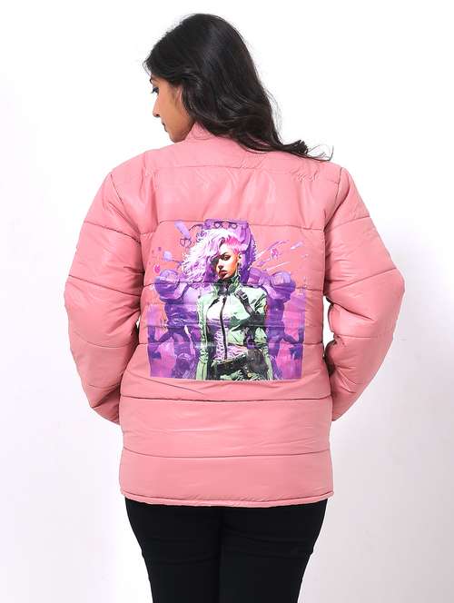 women long sleeve back print pruffer jacket - 22162293 -  Standard Image - 0