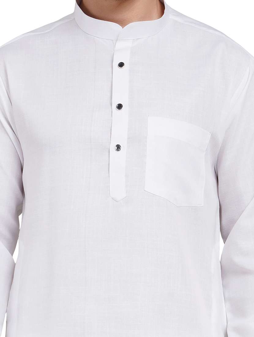 men solid mandarin neck kurta with trousers ethnic wear set - 22162294 -  Standard Image - 6