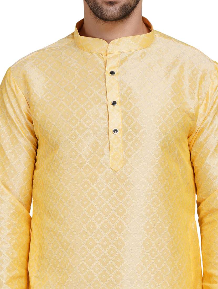 men self design mandarin neck kurta with trousers ethnic wear set - 22162301 -  Standard Image - 6