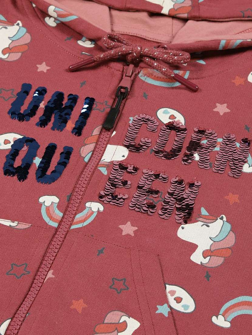 girls printed long sleeve hooded full length set - 22162358 - Standard Image - 6