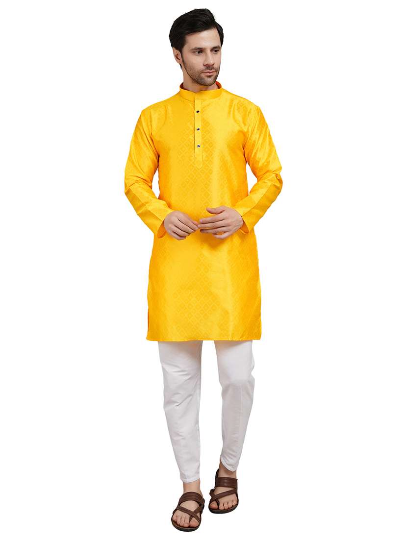 men self design mandarin neck kurta with trousers ethnic wear set - 22162362 -  Standard Image - 1