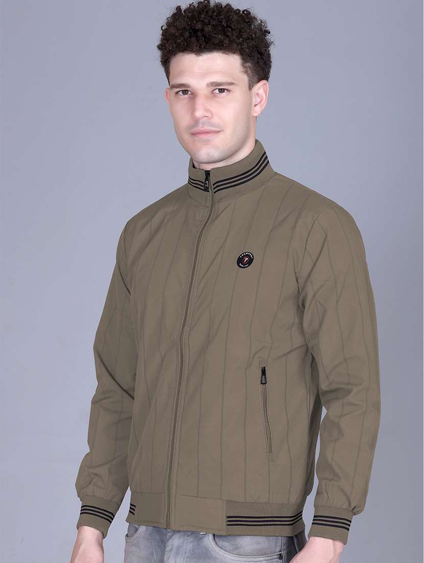 men striped long sleeve regular fit casual jacket - 22162364 -  Standard Image - 1