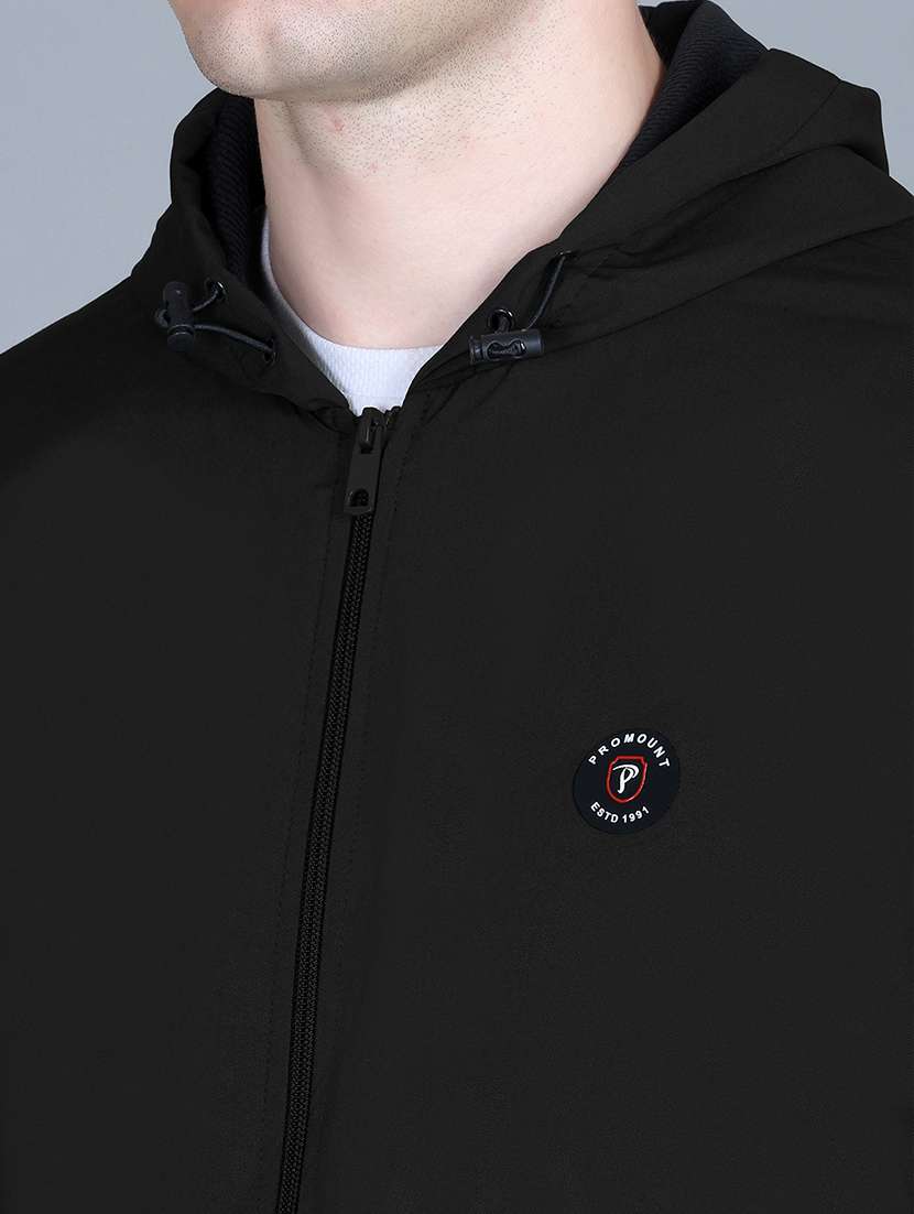 men solid long sleeve regualr fit hooded casual jacket - 22162372 -  Standard Image - 4