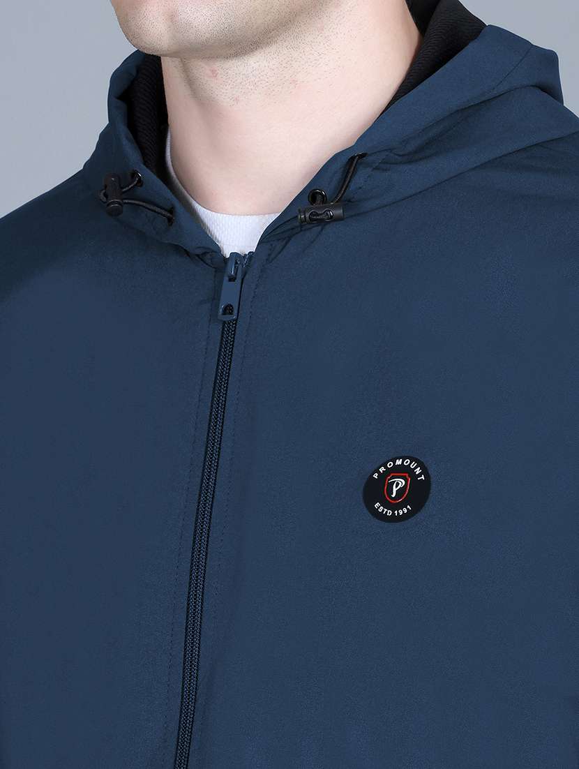 men solid long sleeve regualr fit hooded casual jacket - 22162373 -  Standard Image - 4