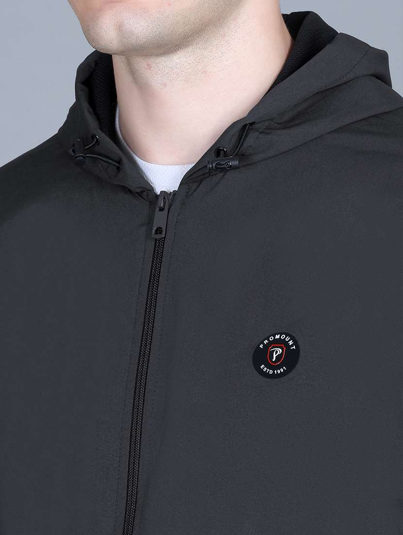 men solid long sleeve regualr fit hooded casual jacket - 22162374 -  Standard Image - 4