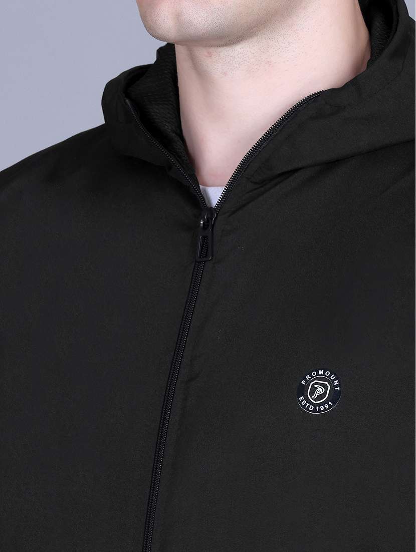 men solid long sleeve regualr fit hooded casual jacket - 22162378 -  Standard Image - 4