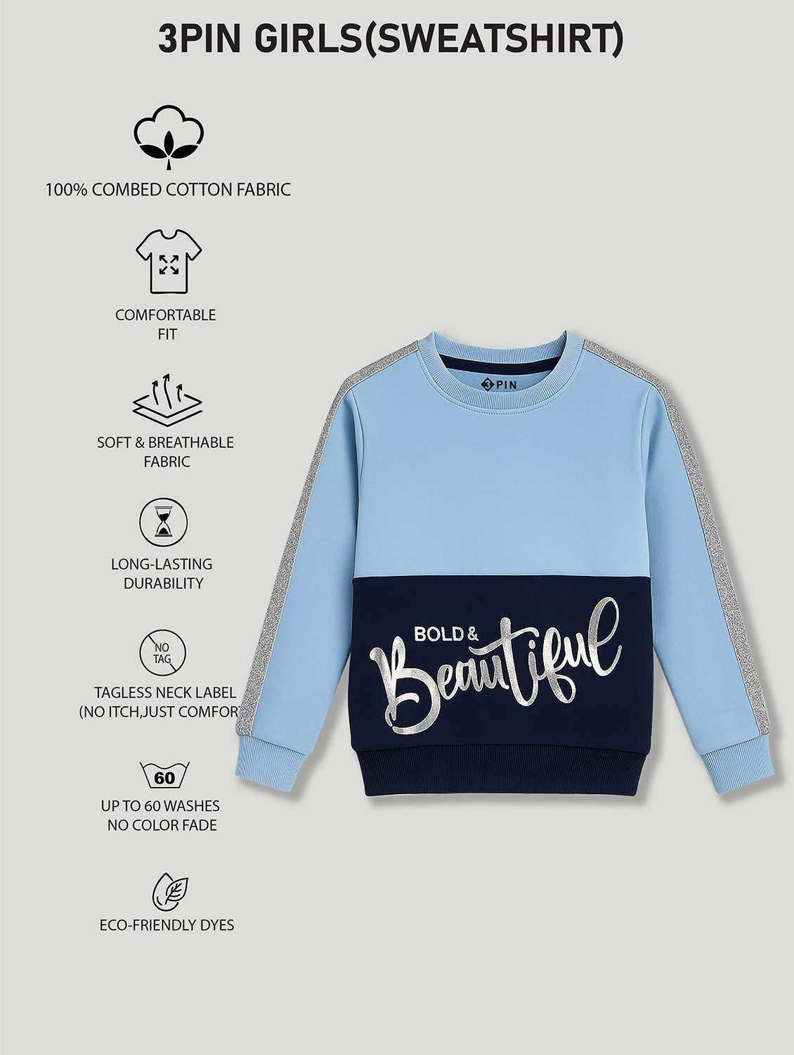boys pack of 3 printed long sleeve sweatshirt - 22162415 -  Standard Image - 4