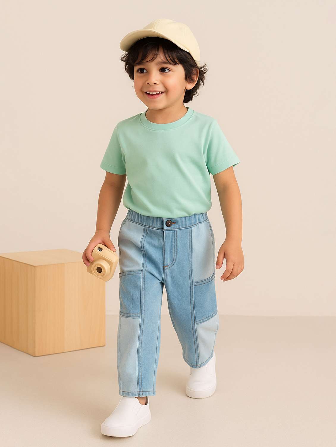 boys color blocked mid rise staright jean - 22162432 -  Standard Image - 1