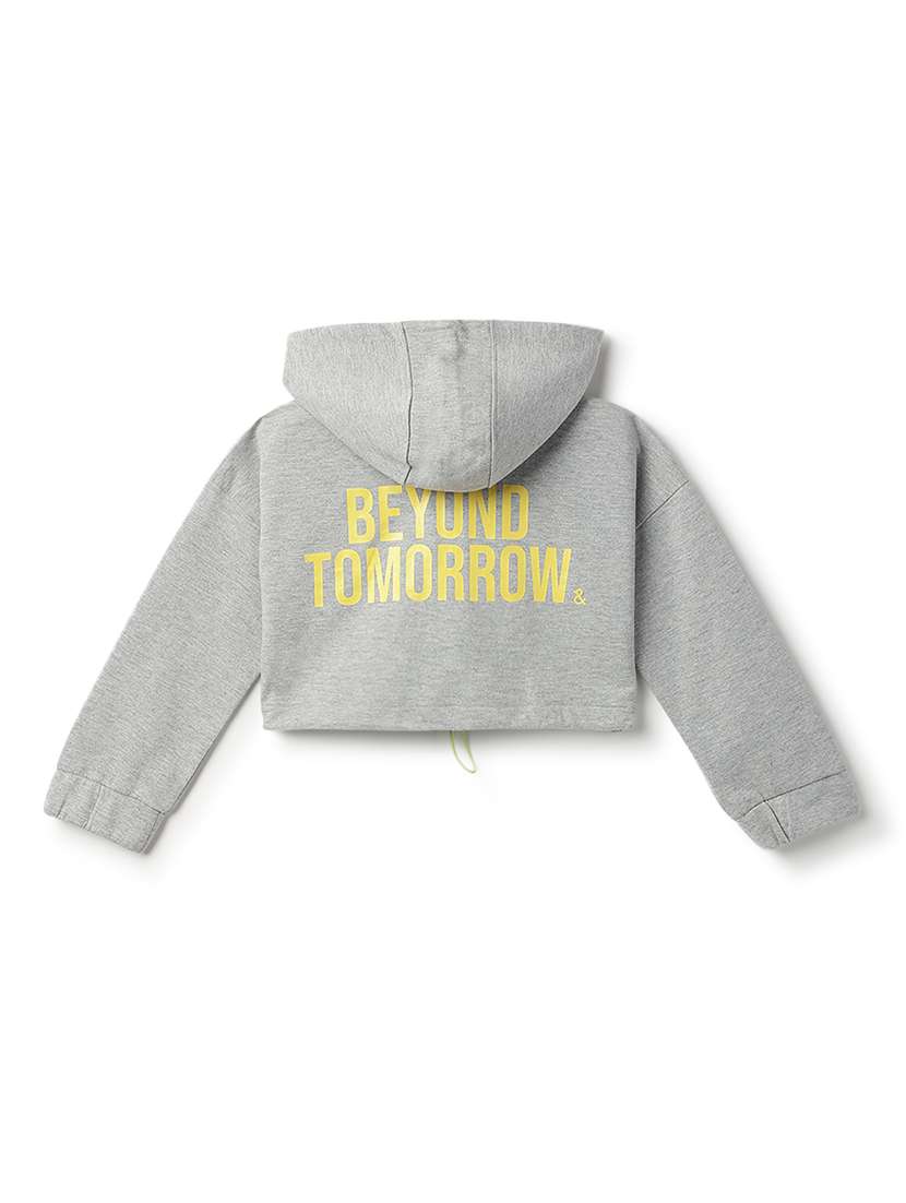 girls printed long sleeve cropped sweatshirt - 22162449 -  Standard Image - 4