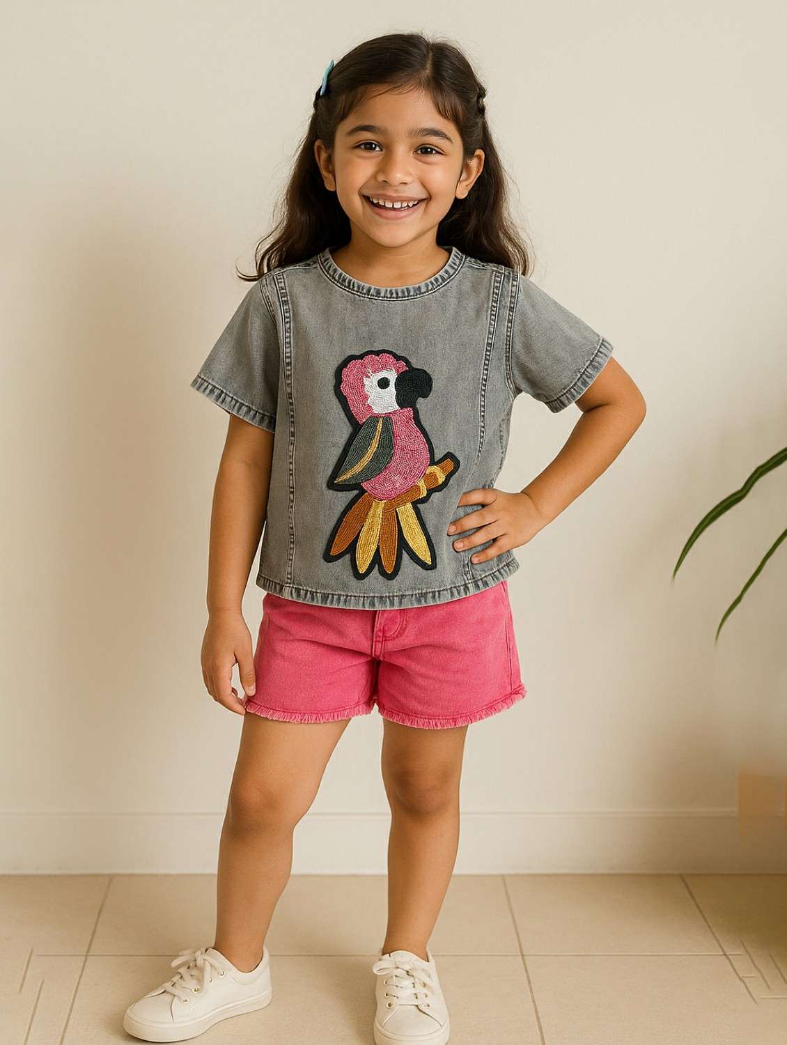 girls embroidered short sleeve top - 22162450 -  Standard Image - 1