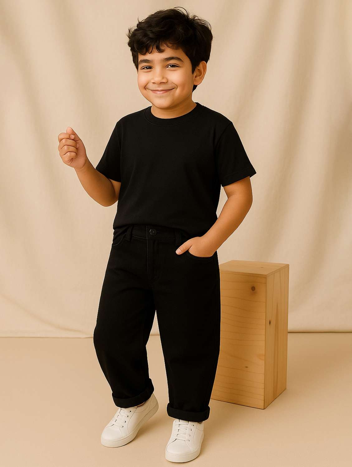 boys solid mid rise relaxed fit jean - 22162451 -  Standard Image - 1