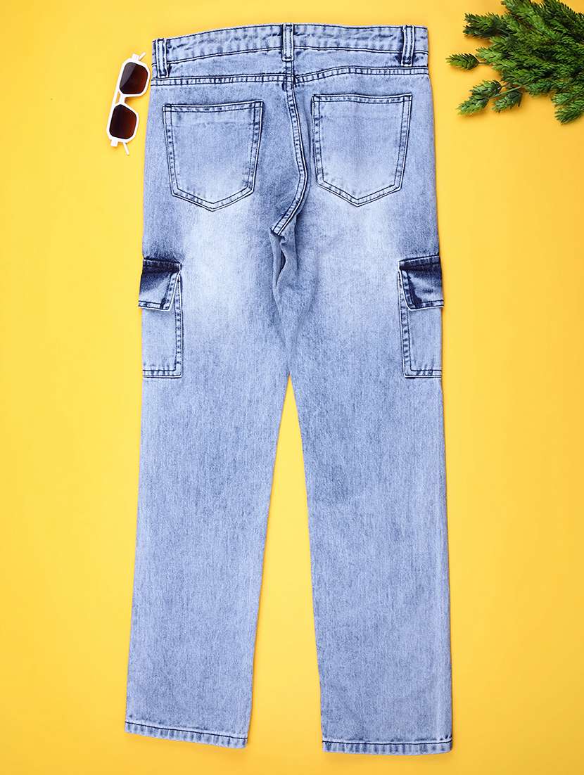 boys washed mid rise regular fit cargo - 22162459 -  Standard Image - 1