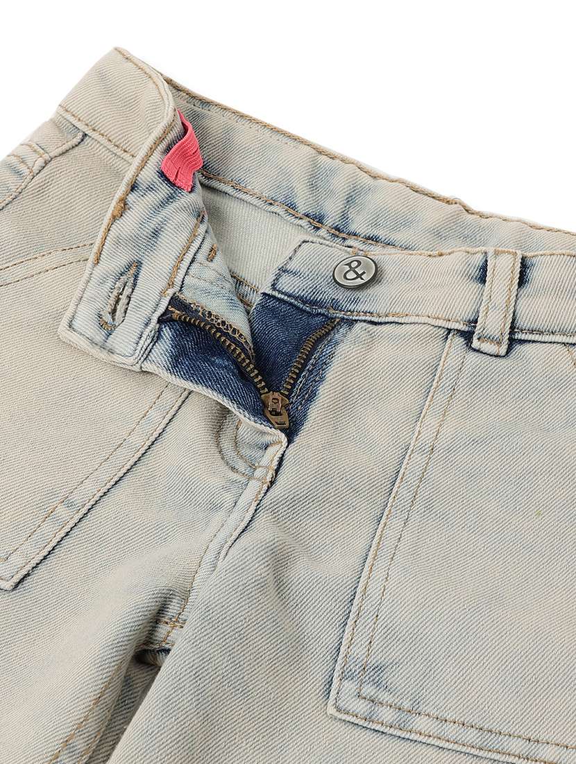 girls solid mid rise wide leg jean - 22162472 -  Standard Image - 4