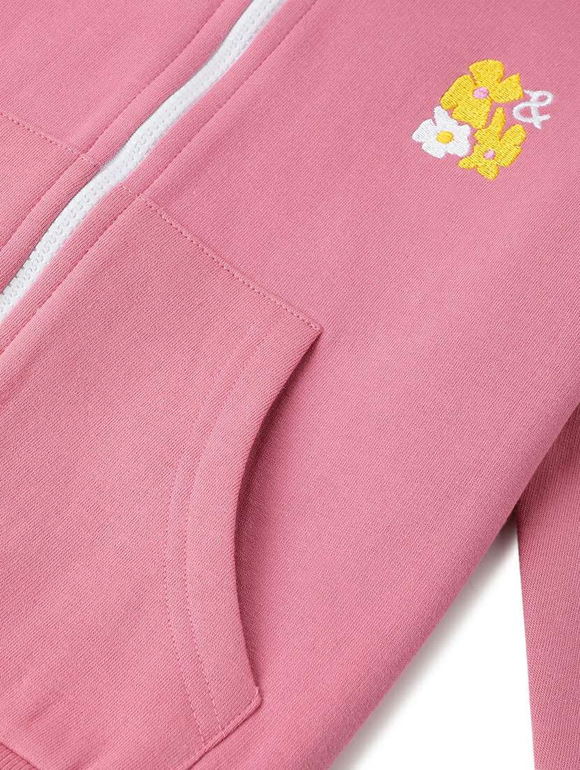 girls solid long sleeve hooded sweatshirt - 22162538 -  Standard Image - 4