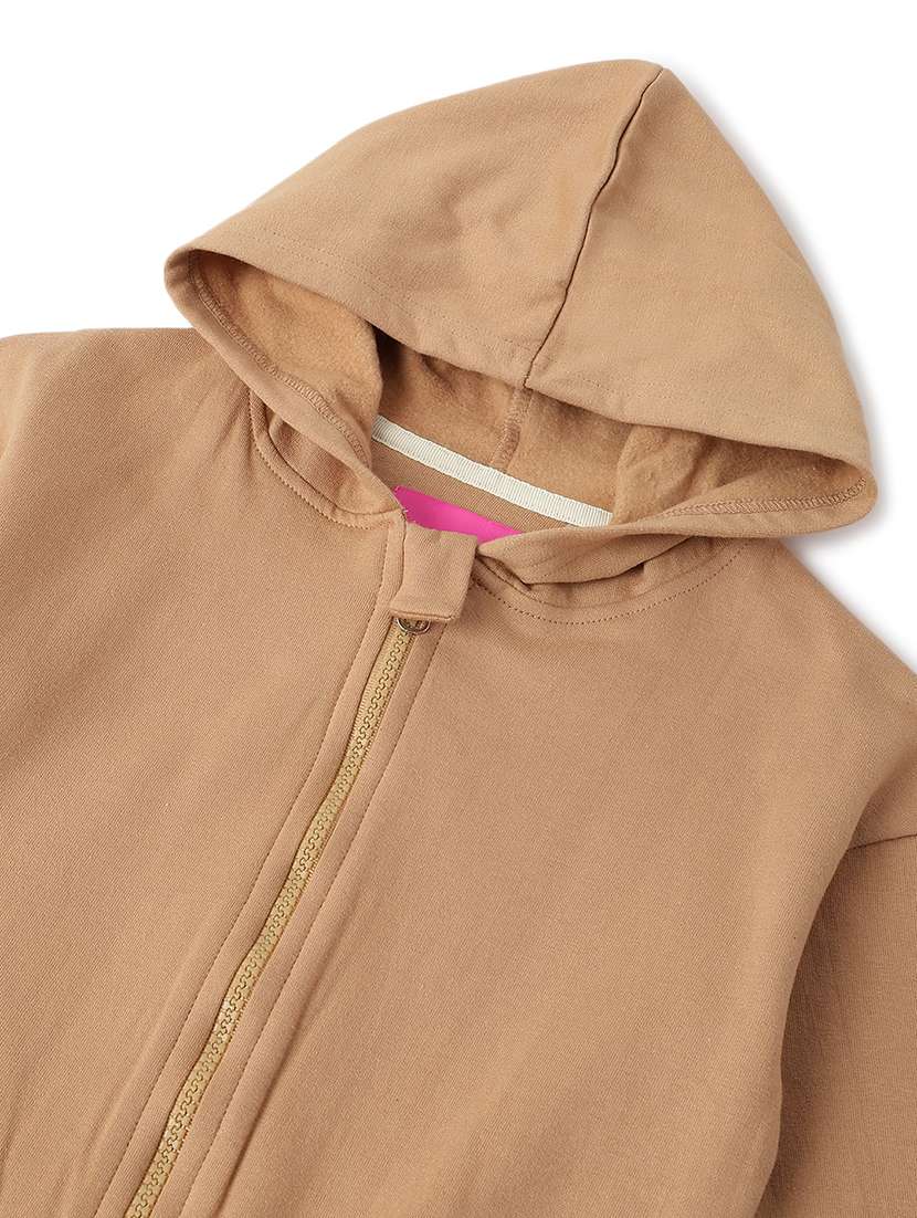 girls pink cotton blend solid casual sweatshirt - 22162539 -  Standard Image - 4