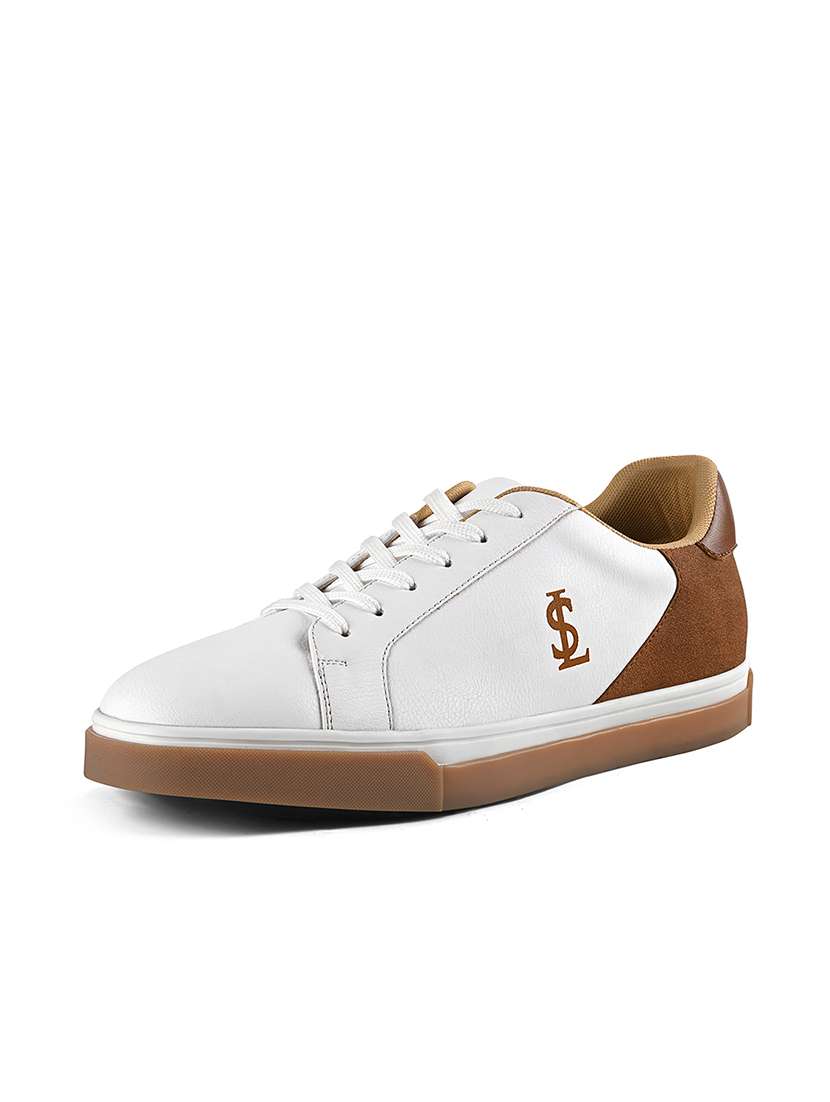 men white solid lace up sneaker - 22162544 -  Standard Image - 1