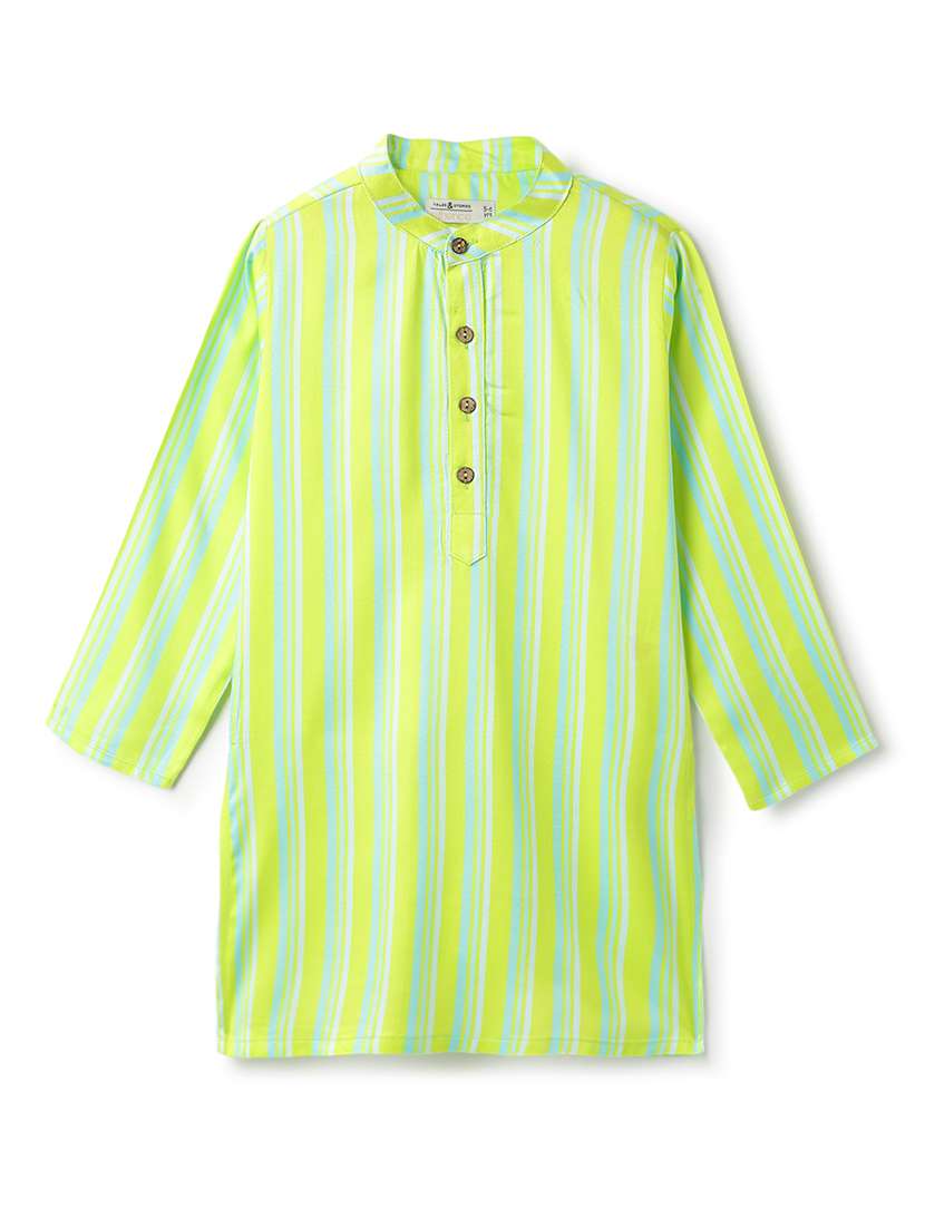 boys printed kurta and pyjama with nehru jacket - 22162548 -  Standard Image - 4