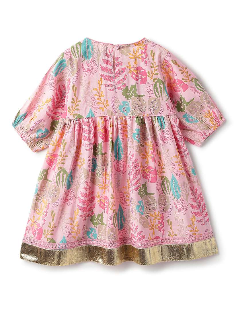 girls printed puff sleeve kurta and dhoti set - 22162550 -  Standard Image - 4