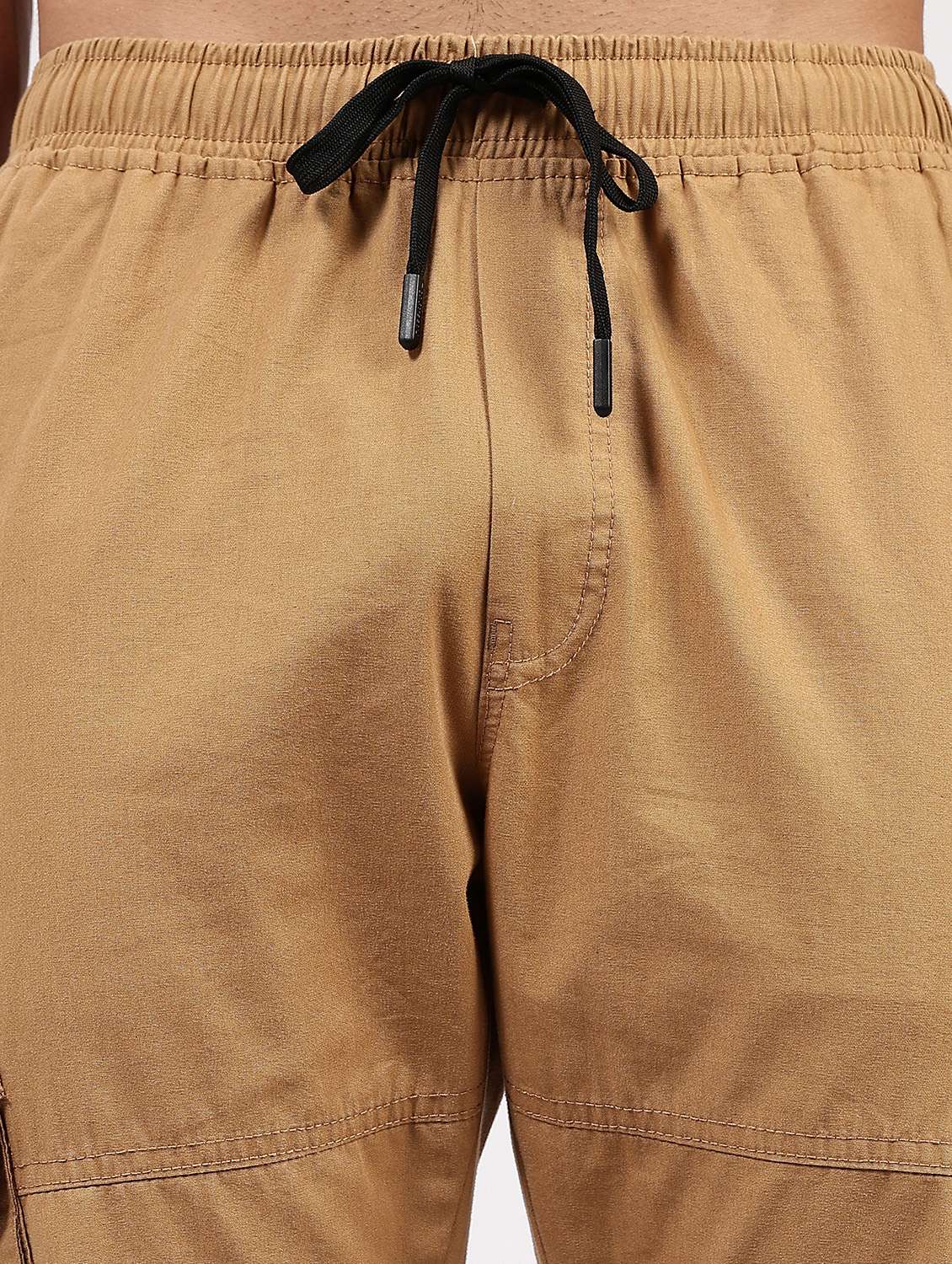 men solid mid rise regular fit cargo jogger - 22162556 -  Standard Image - 4
