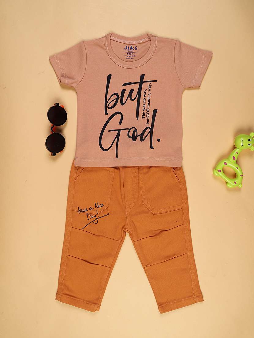 boys printed t-shirt and trouser co-ord set - 22162620 -  Standard Image - 1