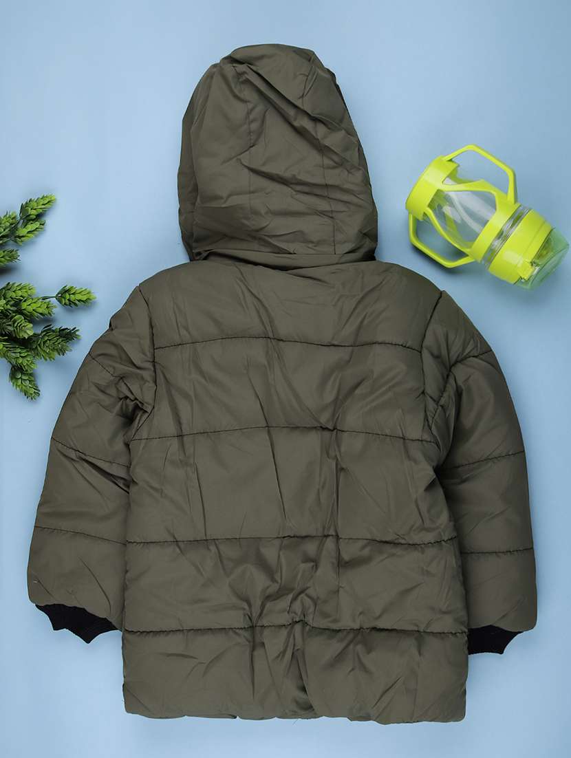 boys solid long sleeve hooded quilted jacket - 22162823 -  Standard Image - 1