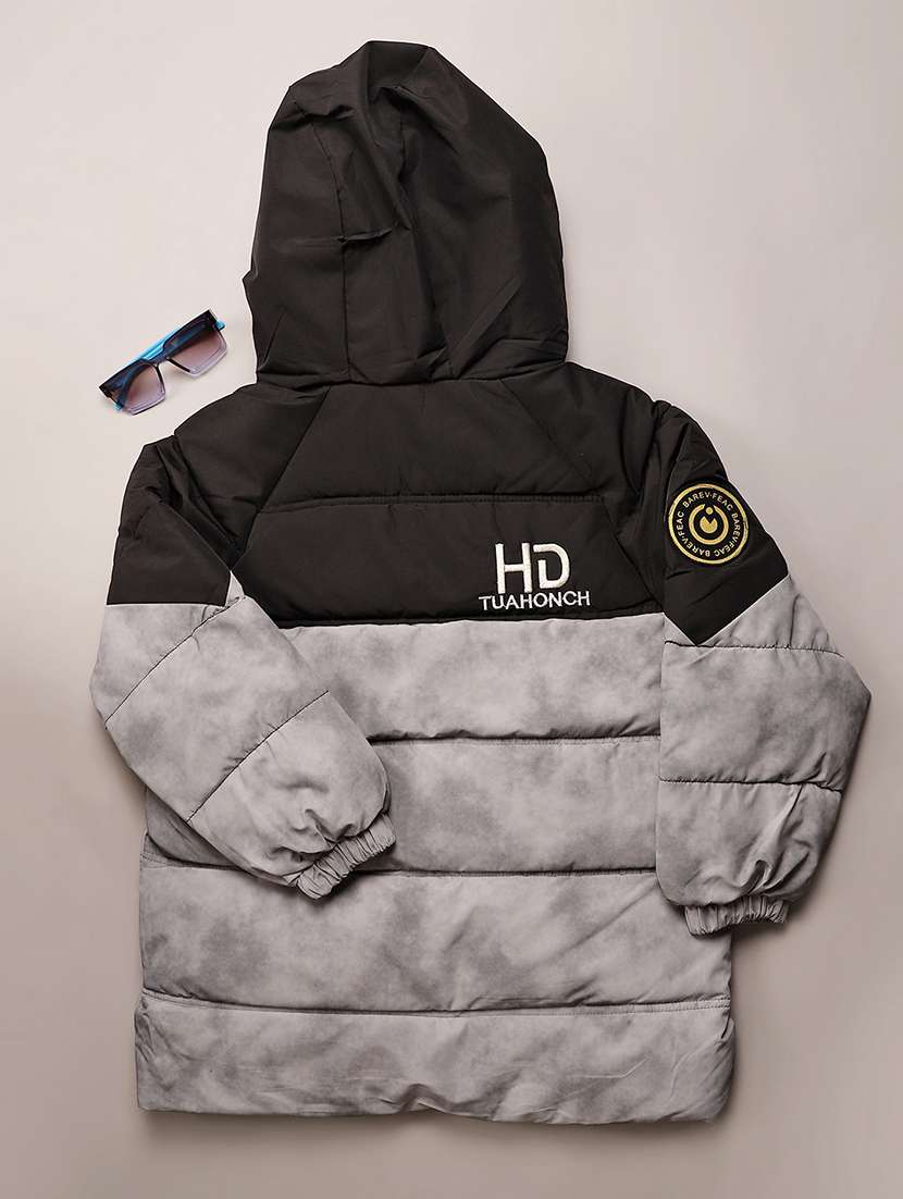 boys printed long sleeve hooded quilted jacket - 22162855 -  Standard Image - 1