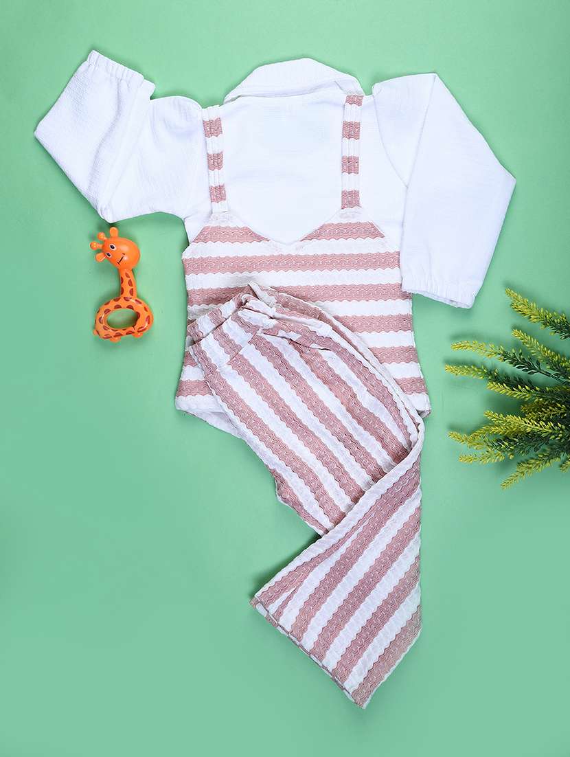 girls striped top and trouser co-ord set - 22162974 -  Standard Image - 1