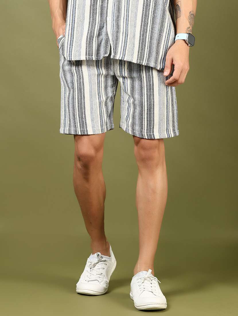men striped mid rise regular fit shorts - 22163266 -  Standard Image - 1