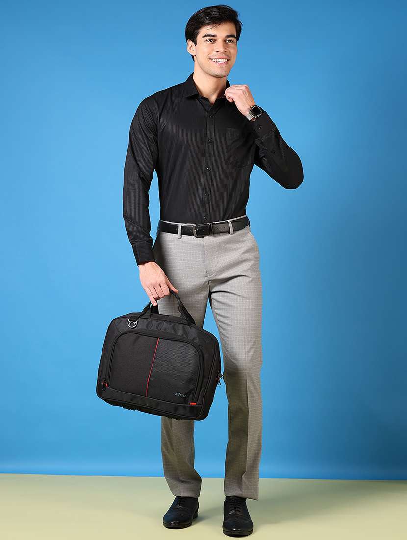 men solid mid rise flat front formal trouser - 22163350 -  Standard Image - 4