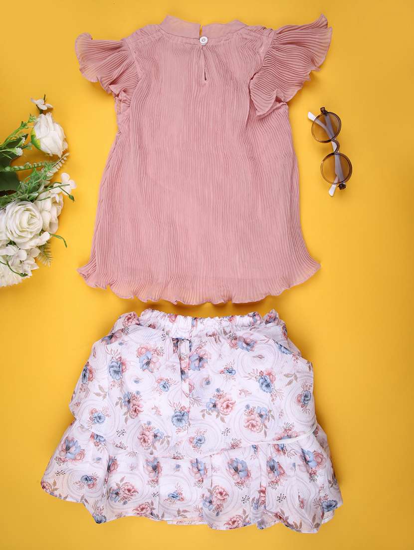 girls floral print skirt & top co-ord set - 22163374 -  Standard Image - 1