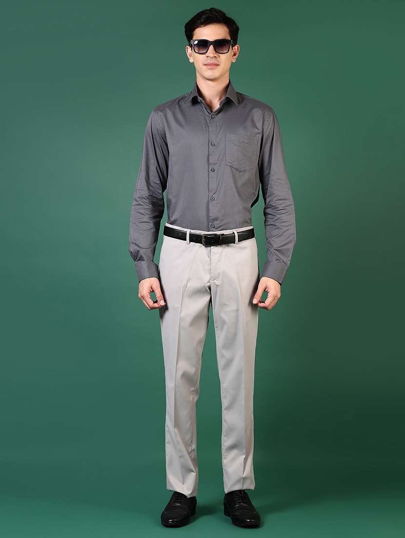 men solid long sleeve regualr fit formal shirt - 22163387 -  Standard Image - 4