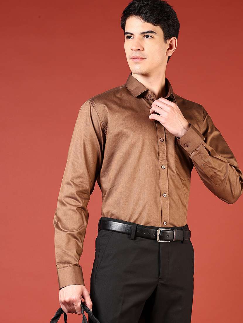 men solid long sleeve regualr fit formal shirt - 22163390 -  Standard Image - 1