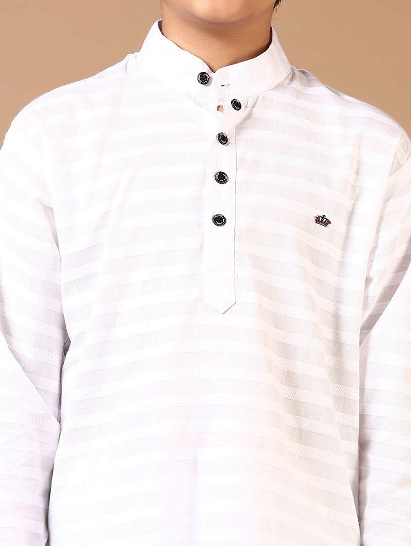 boys striped long sleeve kurta and pyjama set - 22163619 -  Standard Image - 4