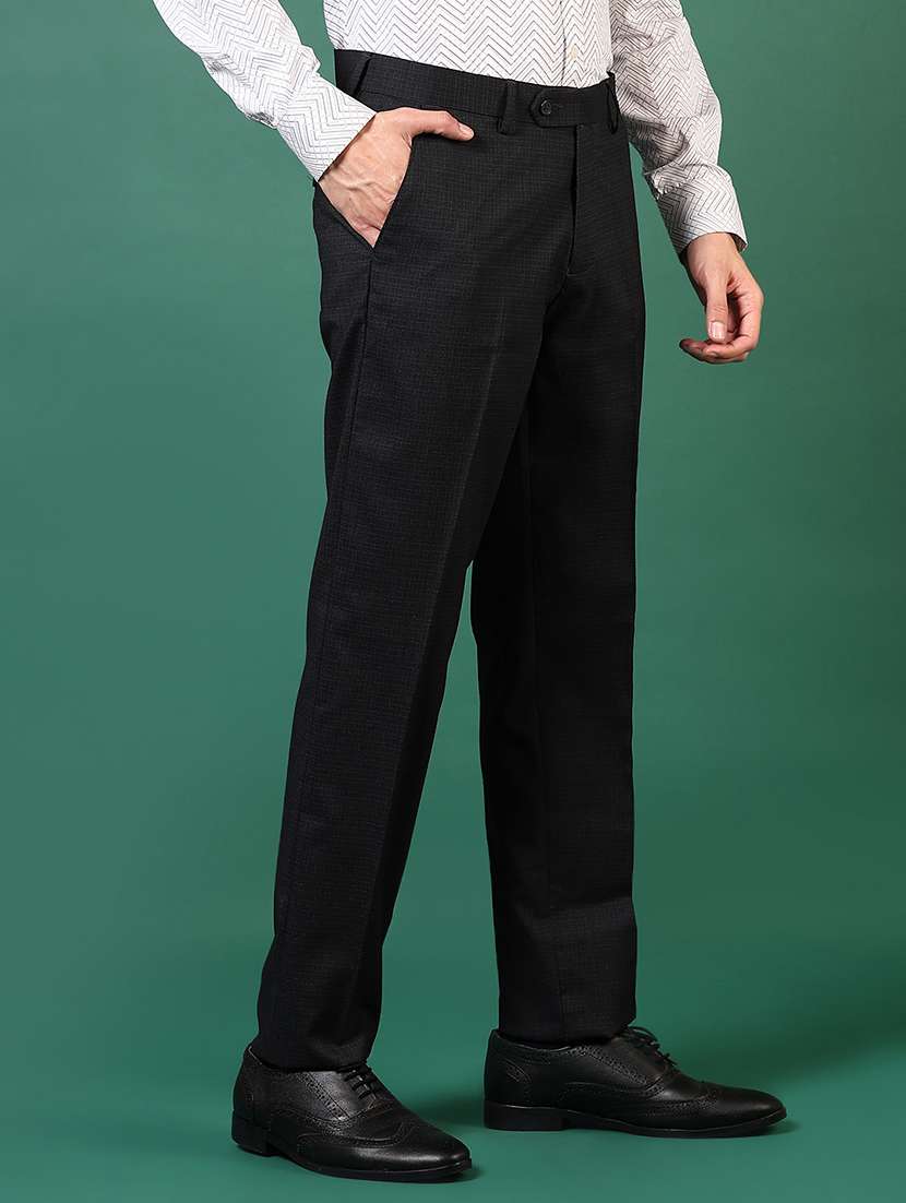 men self design mid rise flat front formal trouser - 22163663 -  Standard Image - 1