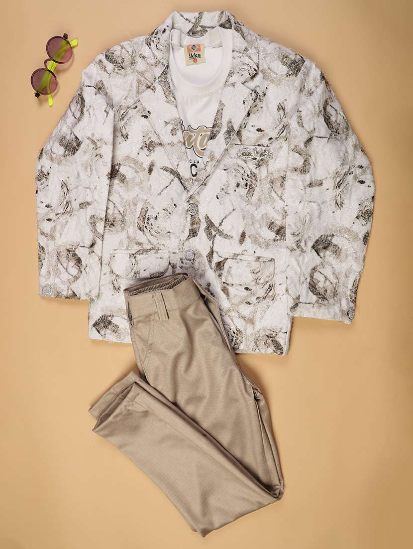 boys printed long sleeve 3 piece suit set