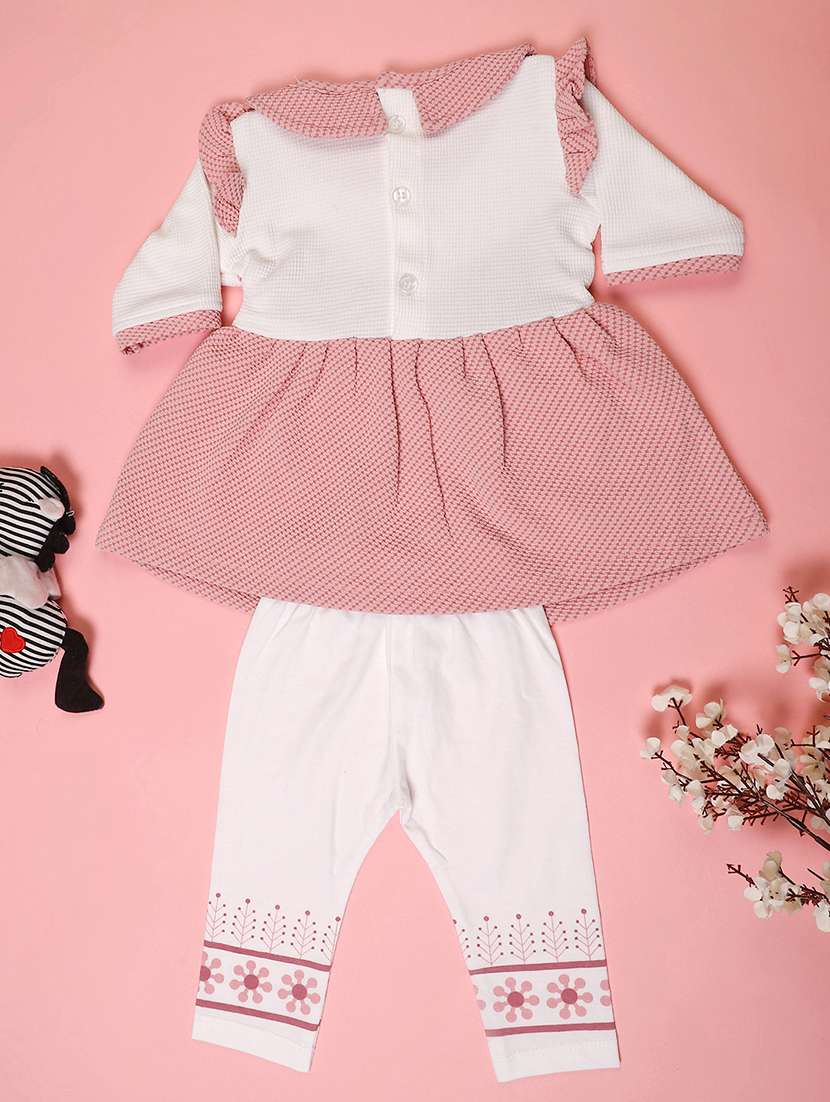 girls solid top and trouser co-ord set - 22163939 -  Standard Image - 1