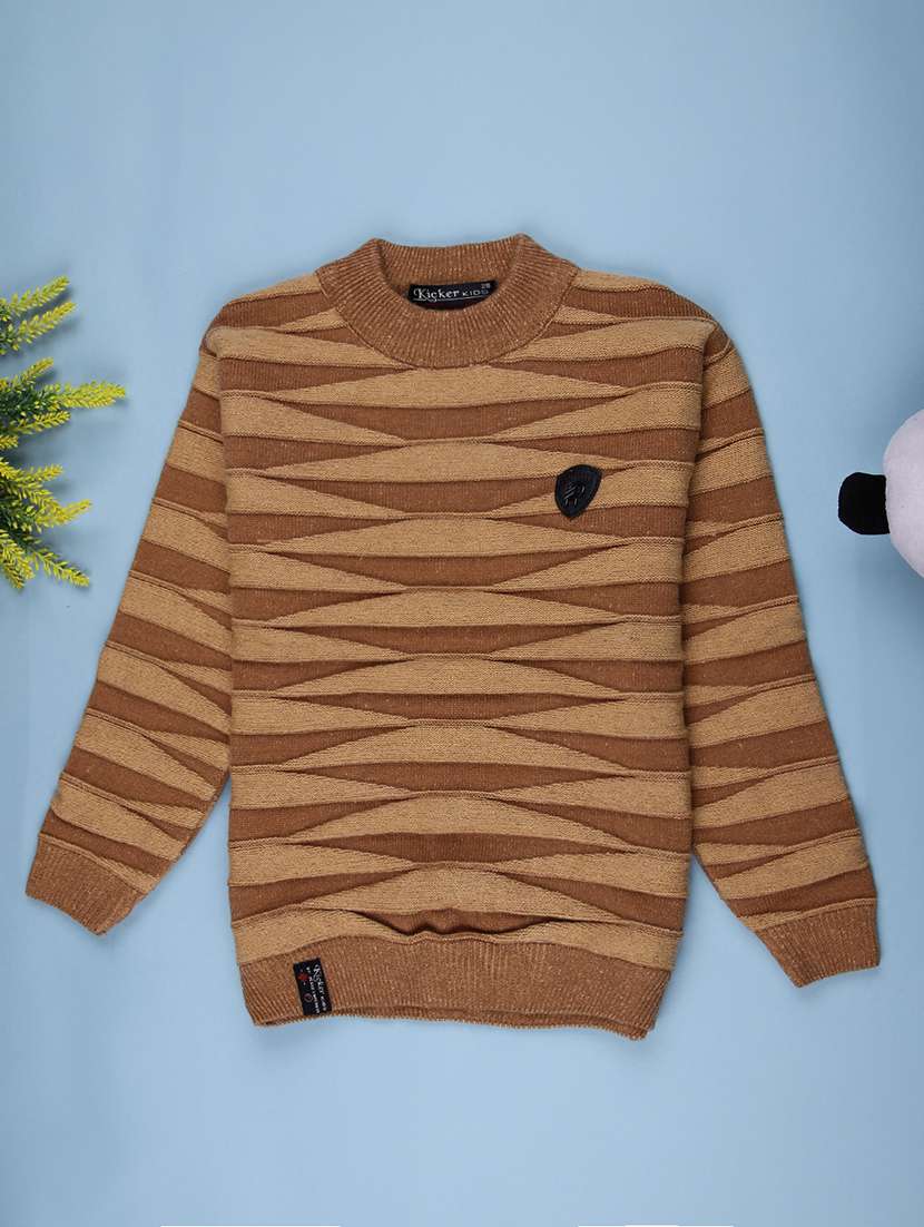 boys self designed long sleeve sweater