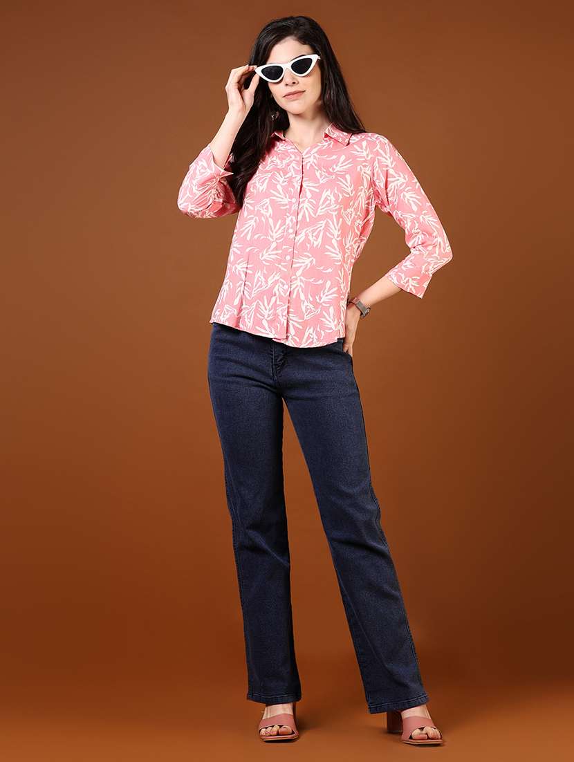 women printed three quarter sleeve regular fit shirt - 22164282 -  Standard Image - 4