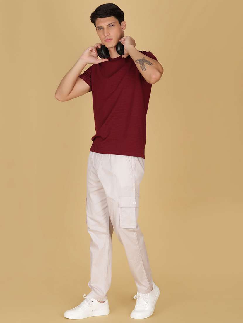 men solid mid rise cargo - 22164318 -  Standard Image - 4