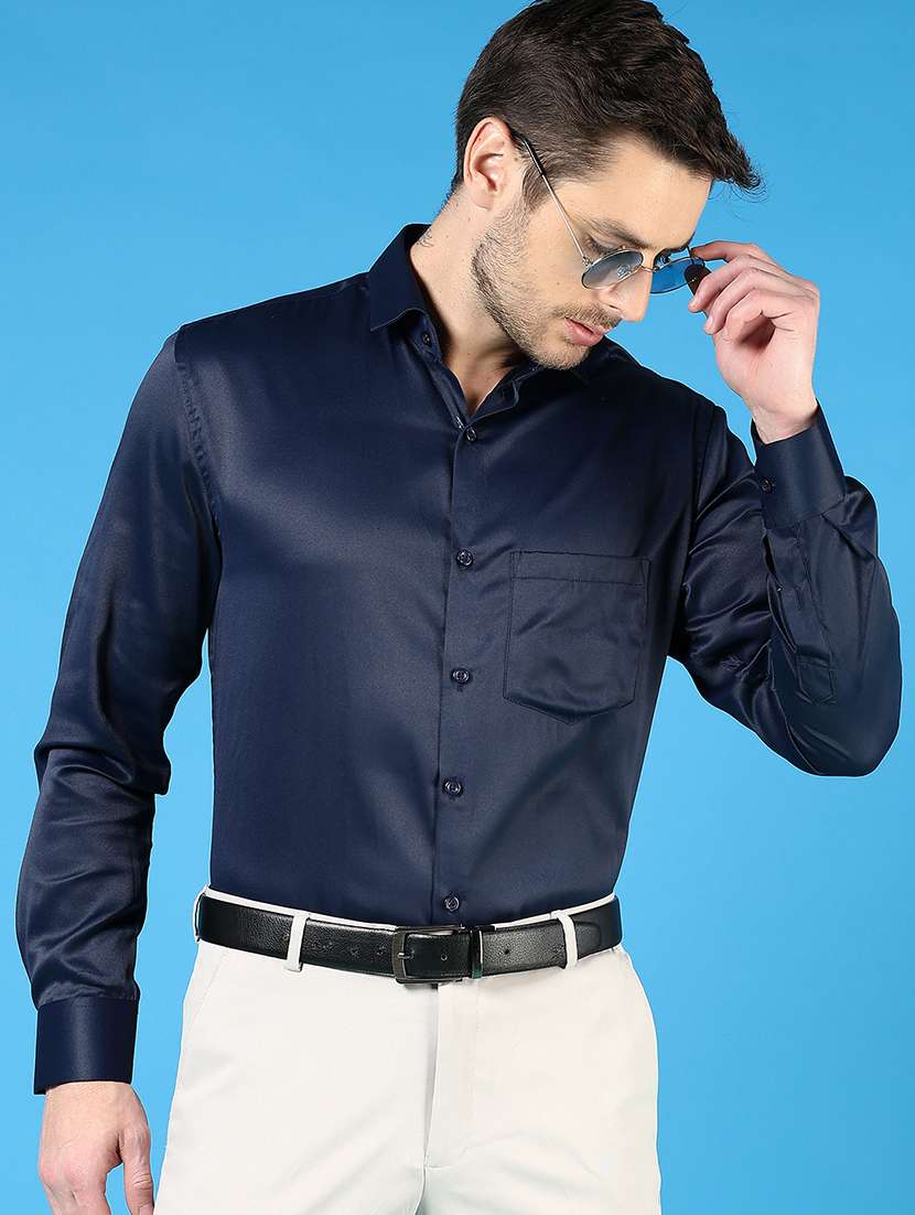 men solid long sleeve regualr fit formal shirt - 22164439 -  Standard Image - 1