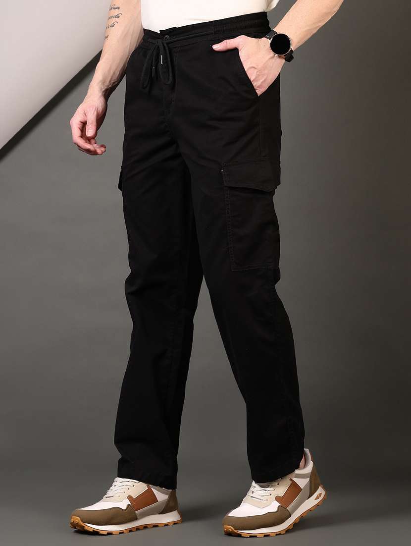 men solid mid rise cargo - 22164446 -  Standard Image - 1