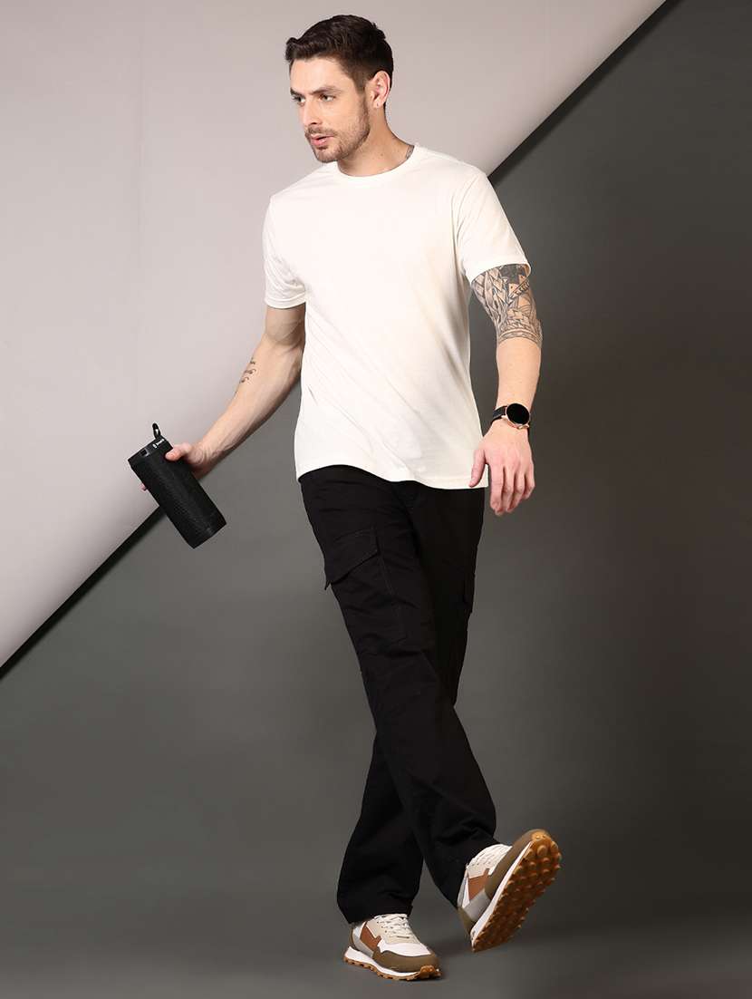 men solid mid rise cargo - 22164446 -  Standard Image - 4