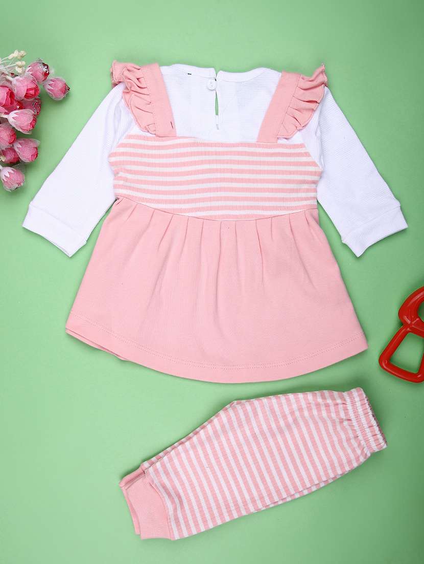 girls striped round neck full length set - 22164505 -  Standard Image - 1