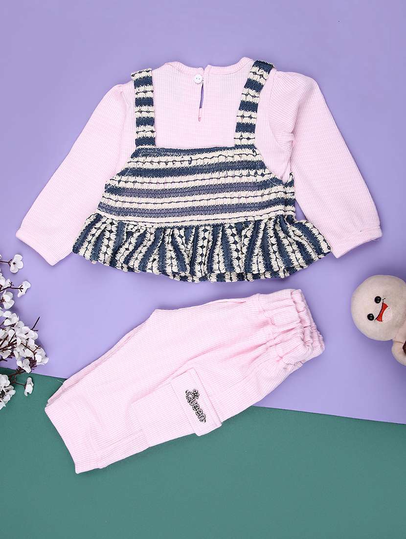 girls printed roundneck top and trouser co-ord set - 22164507 -  Standard Image - 1